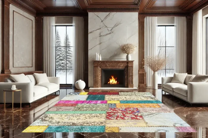 Byzantine Patchwork Washable Rug - Image 2