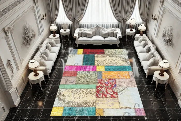 Byzantine Patchwork Washable Rug - Image 3