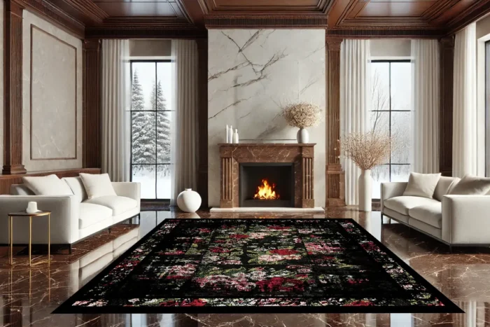 Baroque Rose Washable Rug - Image 2