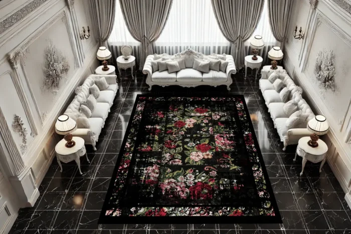 Baroque Rose Washable Rug - Image 3