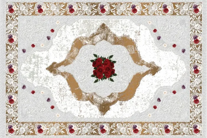 Rococo Bouquet Washable Rug - Image 1