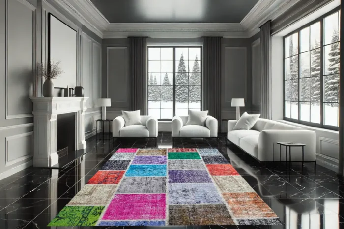 Patchwork Mosaic Washable Rug - Image 4