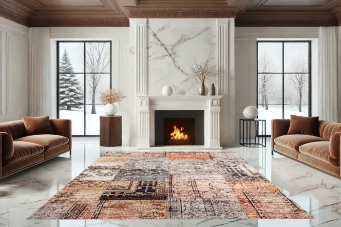 Golden Tapestry Washable Rug - Image 2