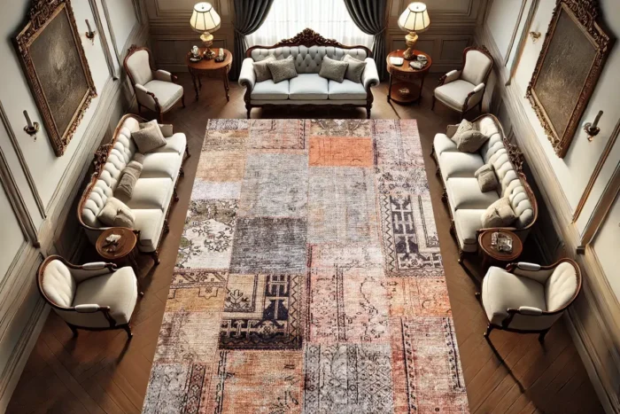 Golden Tapestry Washable Rug - Image 3