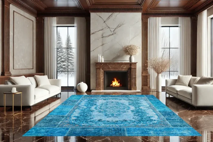 Blue Majesty Washable Rug - Image 2