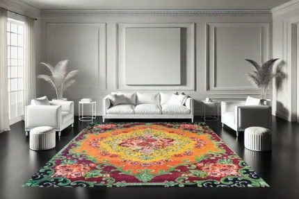 Golden Blooms Washable Rug Golden Blooms Washable Rug