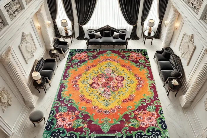 Golden Blooms Washable Rug - Image 3