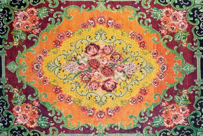 Golden Blooms Washable Rug - Image 1