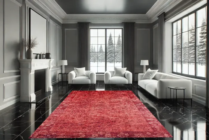 Crimson Veil Washable Rug - Image 4
