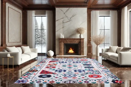Mosaic Blossom Washable Rug Mosaic Blossom Washable Rug