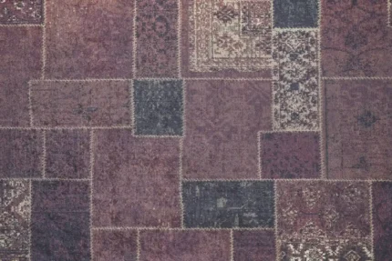 Crimson Patchwork Washable Rug Crimson Patchwork Washable Rug