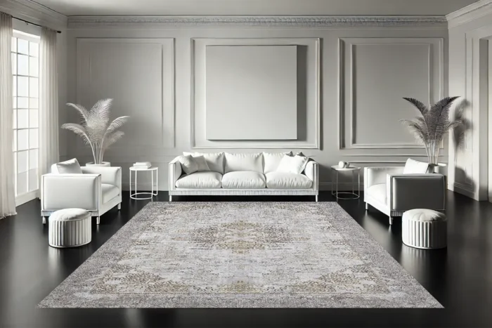 Golden Scroll Washable Rug - Image 2