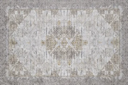 Golden Scroll Washable Rug Golden Scroll Washable Rug