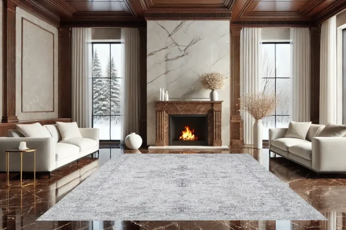 Frosted Arabesque Washable Rug - Image 2