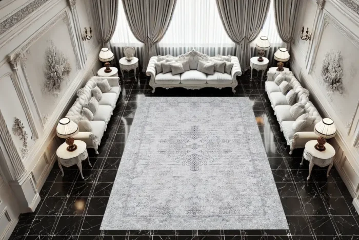 Frosted Arabesque Washable Rug - Image 3