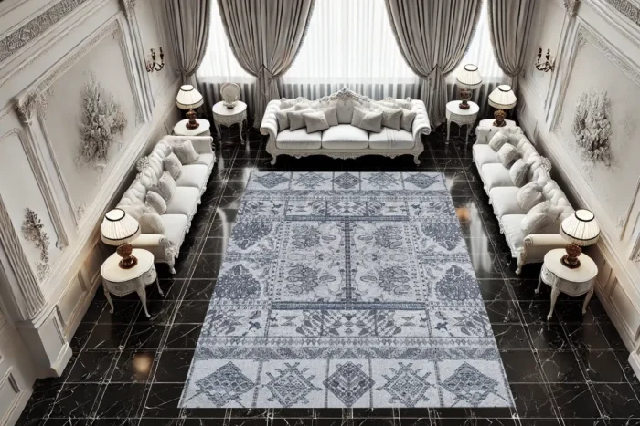 Sultan's Blueprint Washable Rug - Image 3