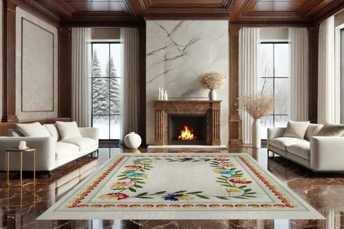 Floral Heirloom Washable Rug - Image 2