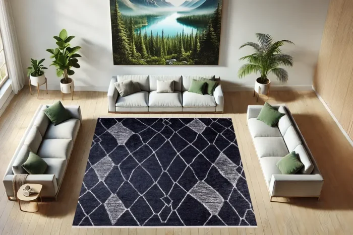 Scandinavian Midnight Washable Rug - Image 3