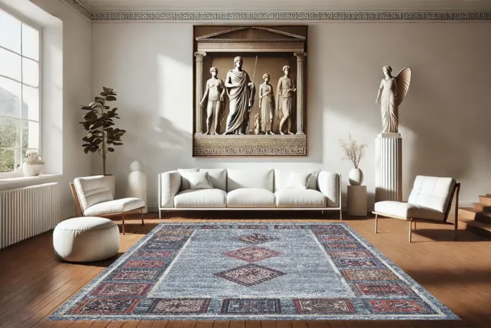 Nordic Mosaic Tapestry 1 Washable Rug - Image 2