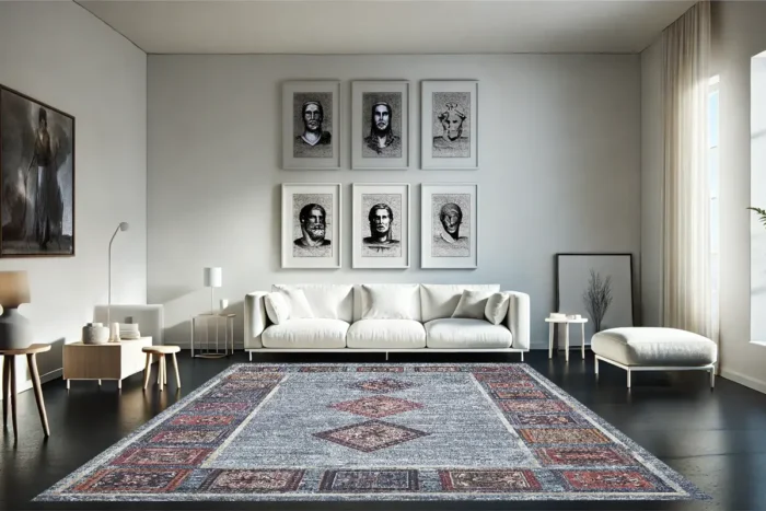 Nordic Mosaic Tapestry 1 Washable Rug - Image 4