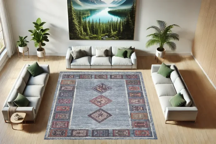 Nordic Mosaic Tapestry 1 Washable Rug - Image 3