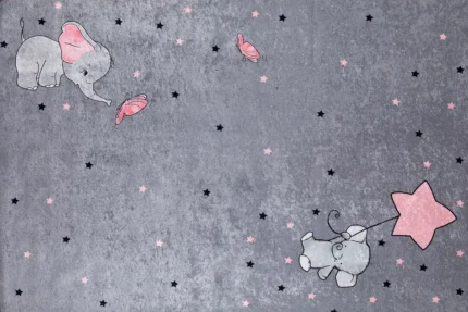 Starry Elephant Wishes Washable Rug Starry Elephant Wishes Washable Rug