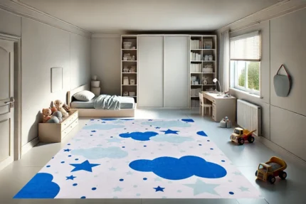 Cloudy Star Chase Washable Rug Cloudy Star Chase Washable Rug