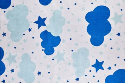 Cloudy Star Chase Washable Rug Cloudy Star Chase Washable Rug