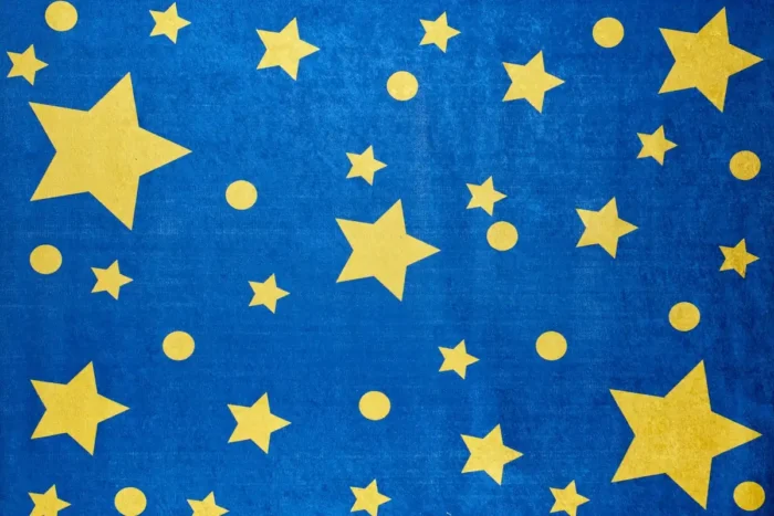 Golden Starry Night Washable Rug - Image 1