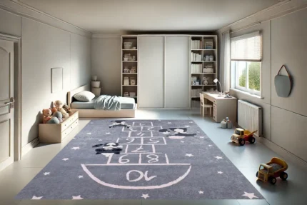 Woodland Hopscotch Washable Rug Woodland Hopscotch Washable Rug