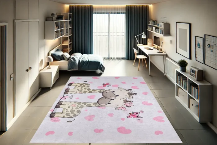 Giraffe Love Washable Rug - Image 3