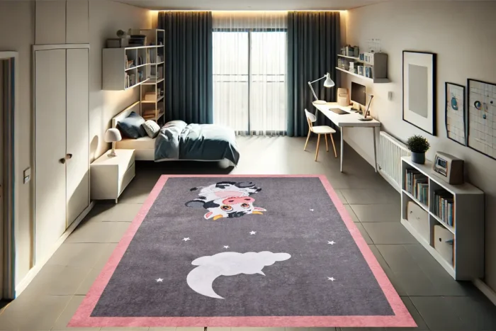 Moonlit Cow Washable Rug - Image 3