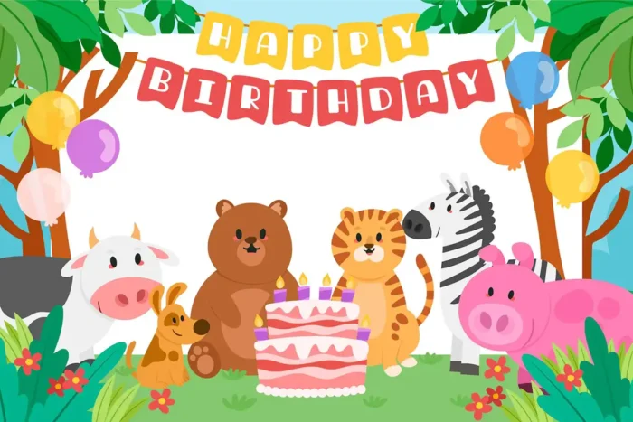 Jungle Birthday Bash Washable Rug - Image 1