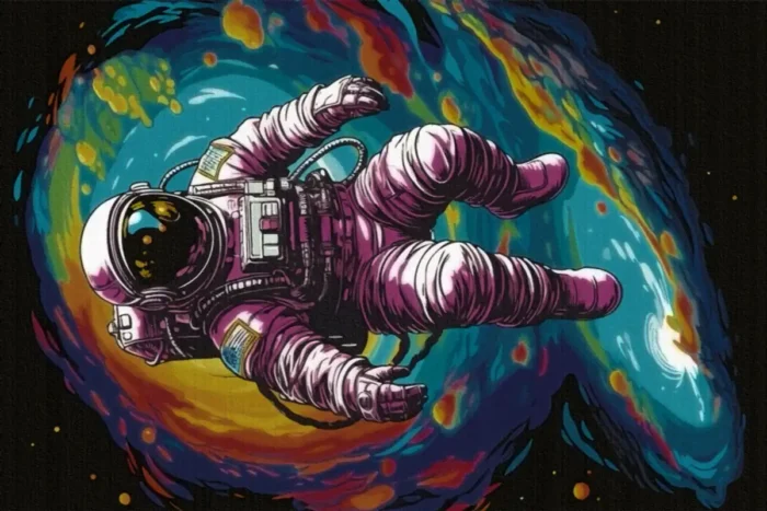 Cosmic Drift Gaming Rug - Image 1