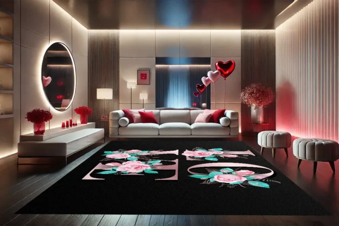 Rose Gold Love Washable Rug - Image 4