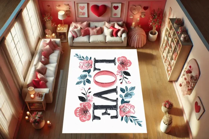 Floral Embrace Love Rug - Image 4
