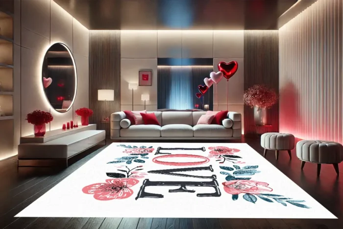 Floral Embrace Love Rug - Image 3