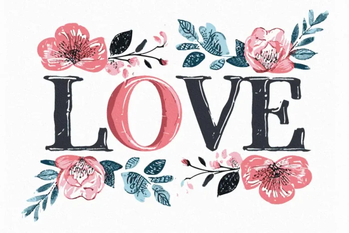 Floral Embrace Love Rug - Image 1