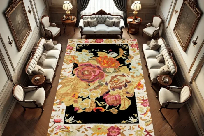 Baroque Bloom Washable Rug - Image 2