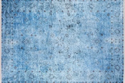 Rustic Blue Symphony Washable Rug Rustic Blue Symphony Washable Rug