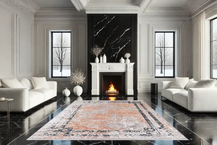 Terracotta Frame Washable Rug - Image 3