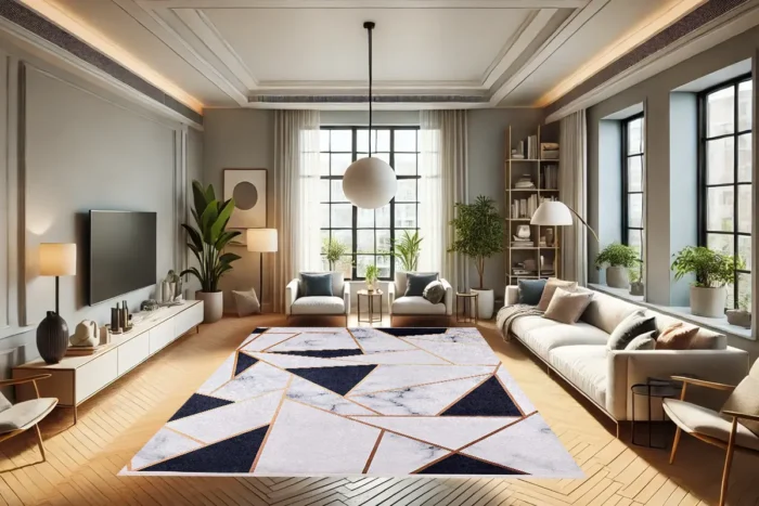 Modern Marble Washable Rug - Image 4