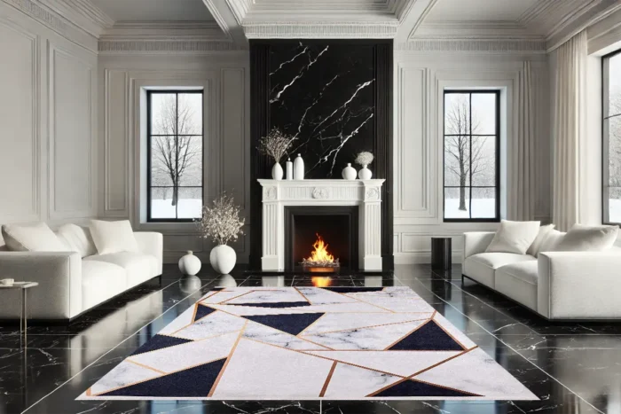 Modern Marble Washable Rug - Image 3