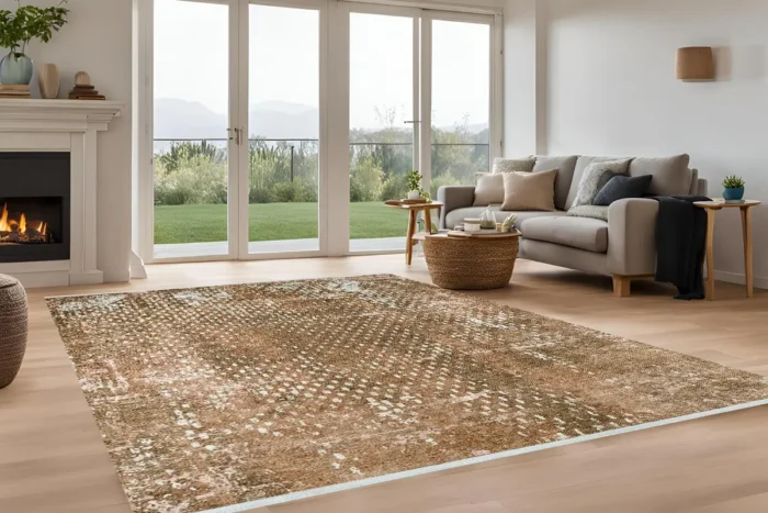 Earth Tone Washable Rug - Image 2