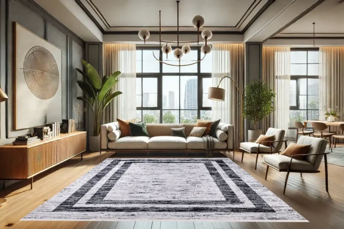 Minimalist Striped Washable Rug - Image 3