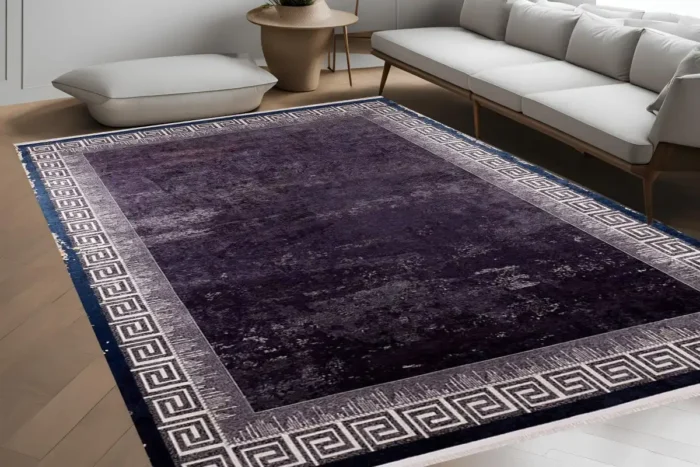 Luxurious Greek Key Border Washable Rug - Image 4
