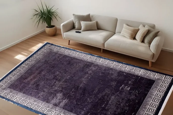 Luxurious Greek Key Border Washable Rug - Image 3