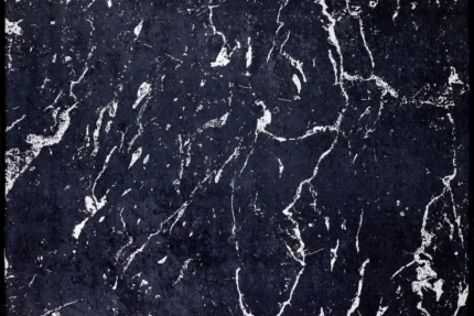 Midnight Marble Elegance Washable Rug Midnight Marble Elegance Washable Rug