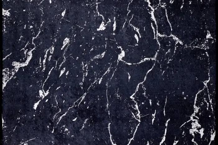Midnight Marble Elegance Washable Rug - Image 1
