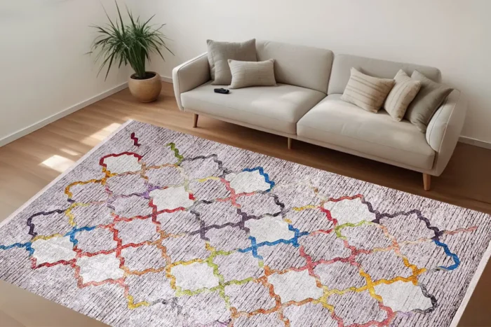 Kaleidoscope Trellis Washable Rug - Image 3